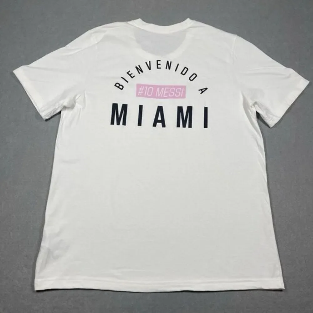 Adidas x Messi Shirt Mens Large White Inter Miami Bienvenido Tee Soccer ATACAGIL